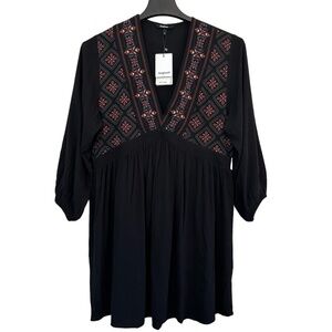 Desigual Dress Women's Size US S/EUR M MEX 32 V-Neck 3/4 Puff Sleeve NEW